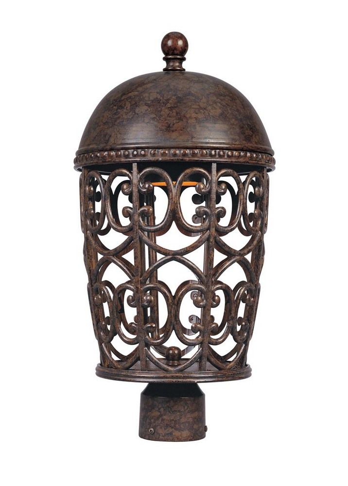 Designers Fountain-97596-BU-Amherst - One Light Outdoor Post Lantern   Burnt Umber Finish