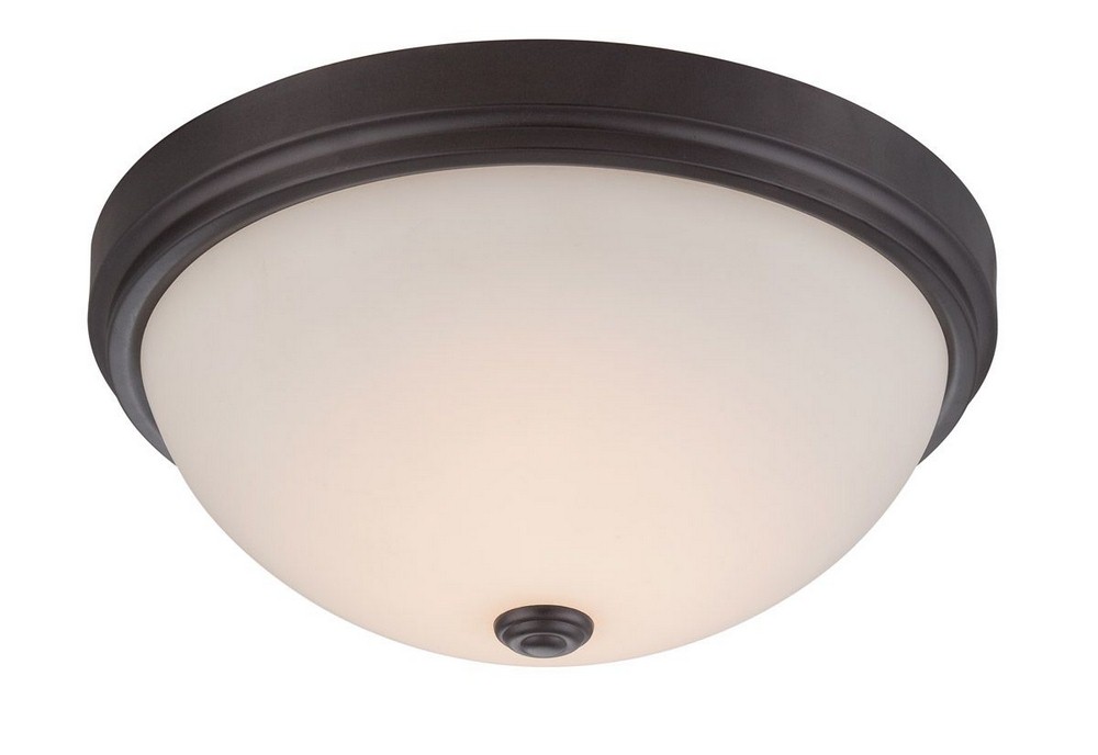 Designers Fountain-LED302L-ORB-Hopkins - 15 Inch 21W LED Large Flushmount Oil Rubbed Bronze  Satin Platinum Finish with Frosted Glass