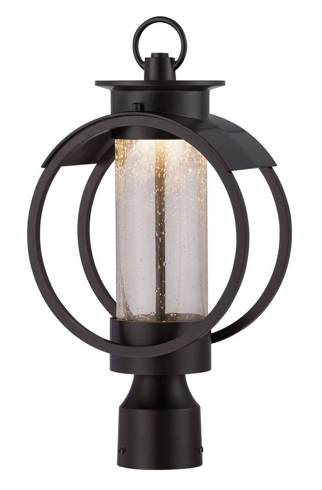 Designers Fountain-LED32826-BNB-Arbor - 9 12W LED Outdoor Post Lantern Burnished Bronze Finish with Clear Seedy Glass
