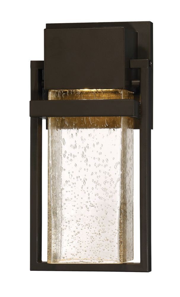 Designers Fountain-LED34511-RT-Fairbanks - 12 Inch 10.6W 1 Led Outdoor Wall Lantern   Rustique Finish with Clear Seedy Glass