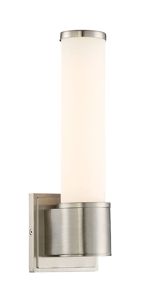 Designers Fountain-LED6871-SP-Linden - 13W 1 LED Wall Sconce Satin Platinum  Satin Platinum Finish with Opal Glass