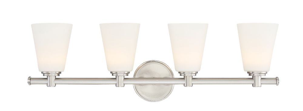 Designers Fountain-LED6894-SP-Parker - 82.4W 4 LED Bath Vanity Satin Platinum  Satin Platinum Finish with Opal Glass