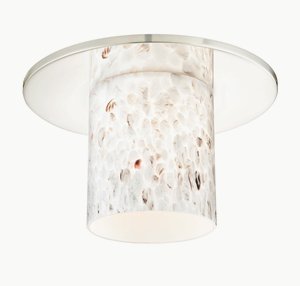 Dolan Lighting-10536-26-GL1025-Hurricane - 11 Inch Decorative Recessed Ceiling Trim   Chrome Finish with Art Glass