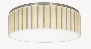 Dolan Lighting-10611-09-Galleria - 11.5 Inch Decorative Recessed Ceiling Trim   Satin Nickel Finish with Natural Bamboo/Resein Shade