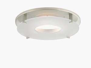 Dolan Lighting-10853-09-Turno - 11 Inch Decorative Recessed Trim   Satin Nickel Finish with Frosted Glass