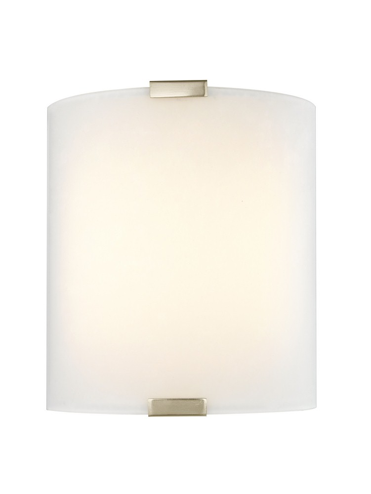 Dolan Lighting-11006-09-10.25 Inch 15W 2 LED Wall Sconce   Satin Nickel Finish with Satin White Glass