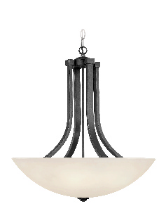 Dolan Lighting-207-46-Fireside - Three Light Pendant   Warm Bronze Finish with Satin White Glass