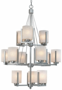 Dolan Lighting-2243-09-Uptown 12-Light Three Tier Chandelier   Satin Nickel.