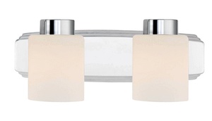 Dolan Lighting-3502-26-Westport - Two Light Bath Bar   Chrome Finish with Satin White Glass