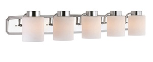 Dolan Lighting-3505-26-Westport - Five Light Bath Bar   Chrome Finish with Satin White Glass
