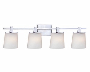 Dolan Lighting-3784-26-Ellipse - Four Light Bath Fixture   Chrome Finish with Satin White Glass