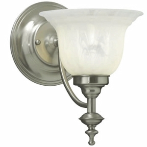 Dolan Lighting-667-09-Richland - One Light Wall Sconce   Satin Nickel Finish with Alabaster Glass