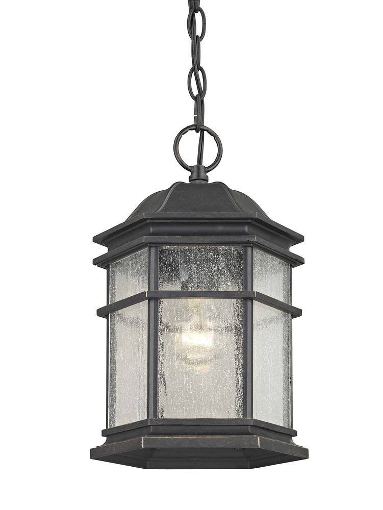 Dolan Lighting-9232-68-Barlow - One Light Outdoor Hanging Lantern   Winchester Finish with Seedy Glass