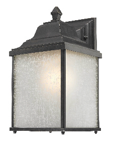 Dolan Lighting-935-68-Charleston - One Light Outdoor Wall Sconce   Winchester Finish with White Linen Glass