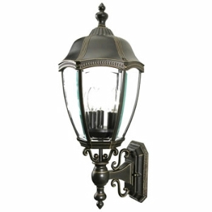 Dolan Lighting-953-50-Roseville - Three Light Outdoor Wall Lantern   Black Finish