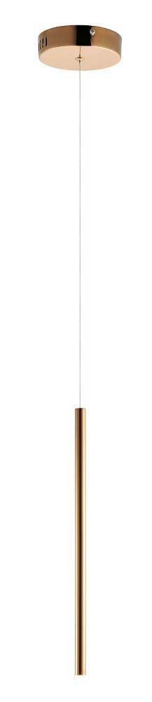 ET2 Lighting-E10002-RG-Flute-1W 1 LED Pendant-1 Inches wide by 23.75 inches high Rose Gold  Rose Gold Finish