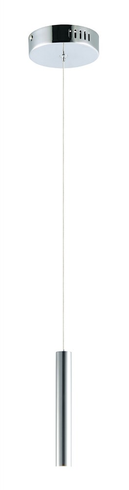 ET2 Lighting-E10003-PC-Flute-4W 1 LED Pendant-1.75 Inches wide by 12 inches high Polished Chrome  Rose Gold Finish