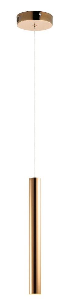 ET2 Lighting-E10011-RG-Flute-7W 1 LED Pendant-2.5 Inches wide by 23.75 inches high Rose Gold  Rose Gold Finish