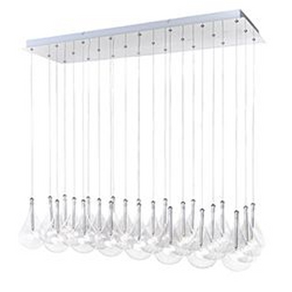 ET2 Lighting-E20118-18-Larmes-24 Light Pendant in Modern style-14 Inches wide by 8 inches high   Polished Chrome Finish with Clear Glass