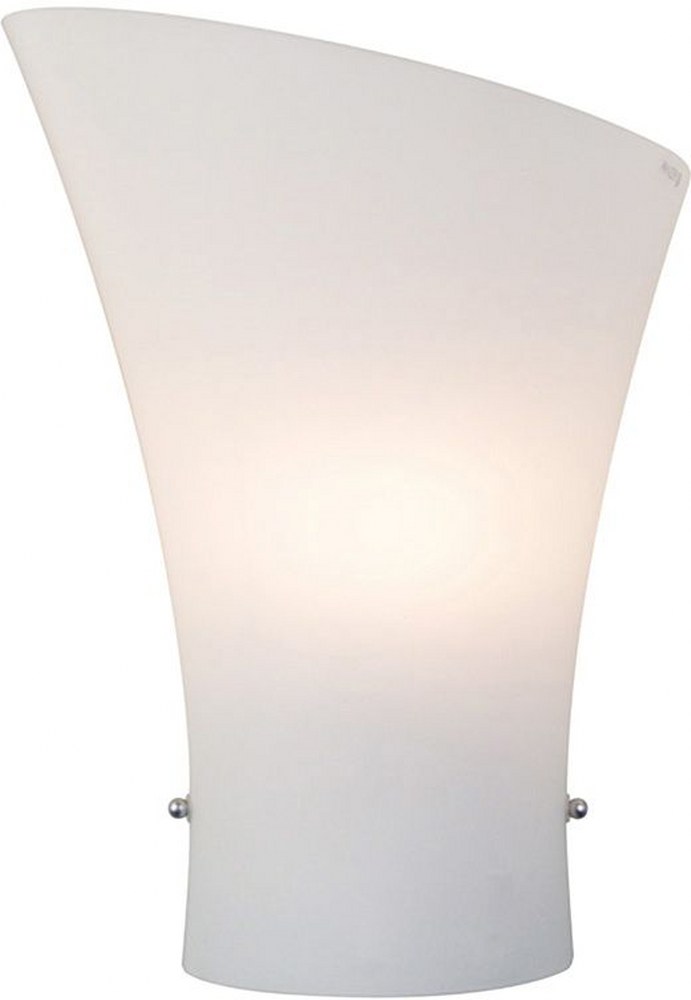 ET2 Lighting-E20413-09-Conico-1 Light Wall Sconce in Contemporary style-8.5 Inches wide by 12 inches high   Satin Nickel Finish with Opal White Glass