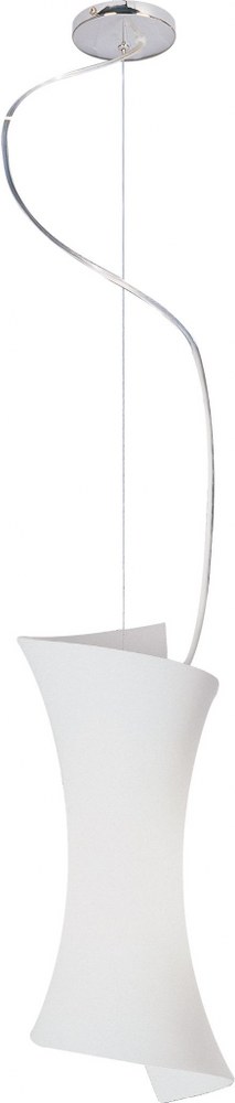 ET2 Lighting-E20420-09-Conico-1 Light Pendant in Contemporary style-5.5 Inches wide by 12.5 inches high   Satin Nickel Finish with Opal White Glass