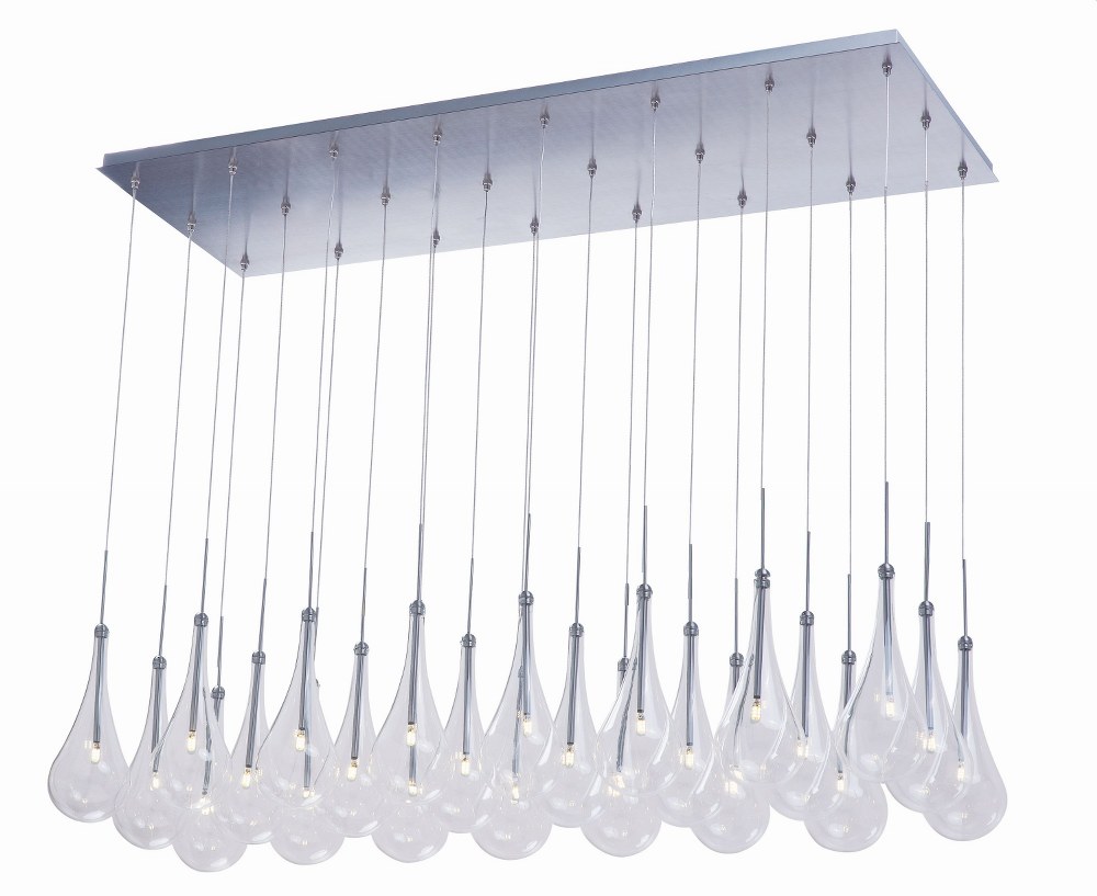 ET2 Lighting-E20518-18PC-Larmes-36W 24 LED Pendant in Modern style-18 Inches wide by 16.5 inches high   Polished Chrome Finish with Clear Glass