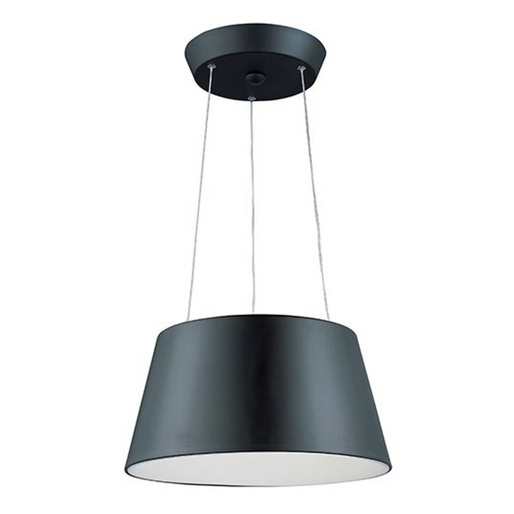 ET2 Lighting-E20906-BK-Quantum-60W 2 LED Pendant-17.5 Inches wide by 8.75 inches high   Black Finish