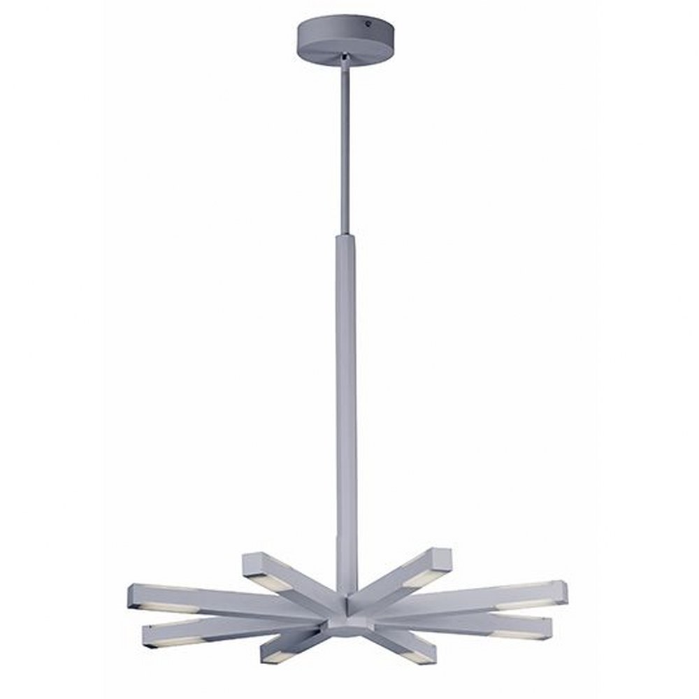 ET2 Lighting-E21028-MW-Spoke-51.2W 16 LED Pendant-30.75 Inches wide by 2.75 inches high Matte White  Matte White Finish