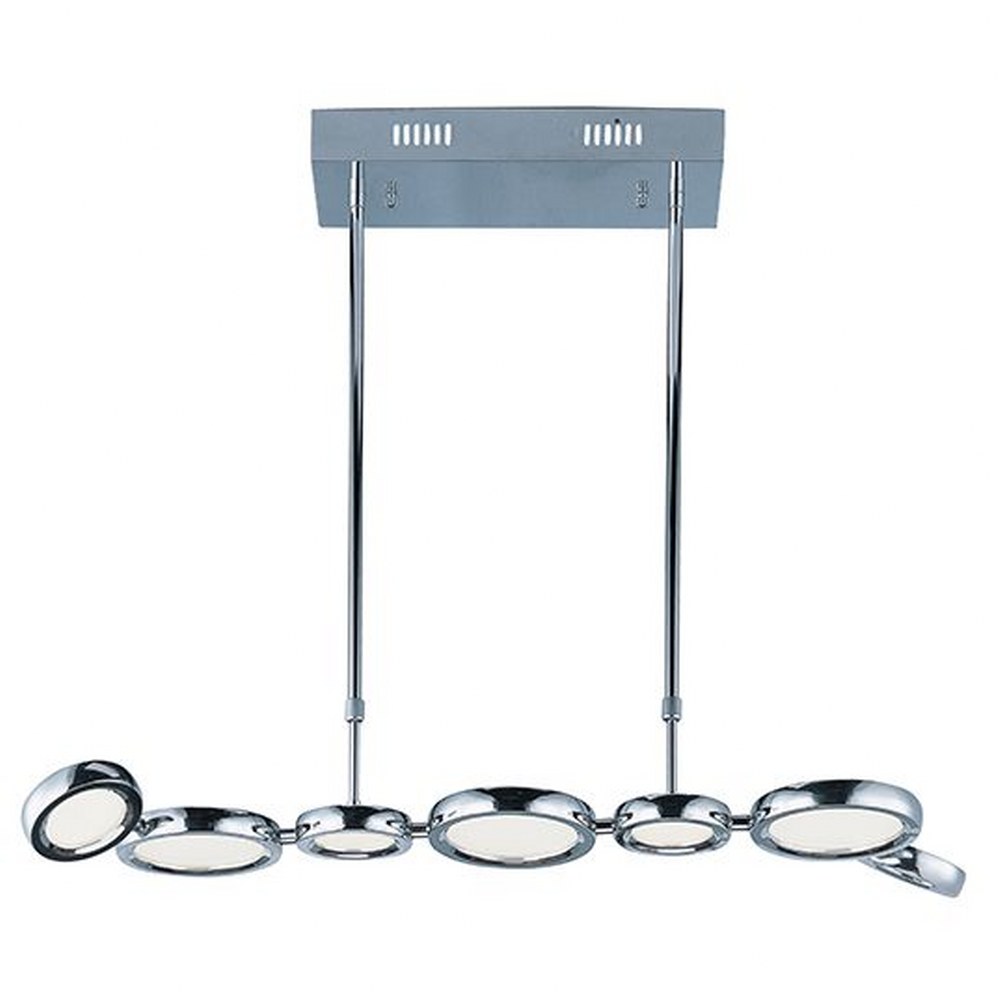 ET2 Lighting-E21144-01PC-Timbale-56.4W 7 LED Pendant-15.5 Inches wide by 1 inch high   Polished Chrome Finish with White Glass