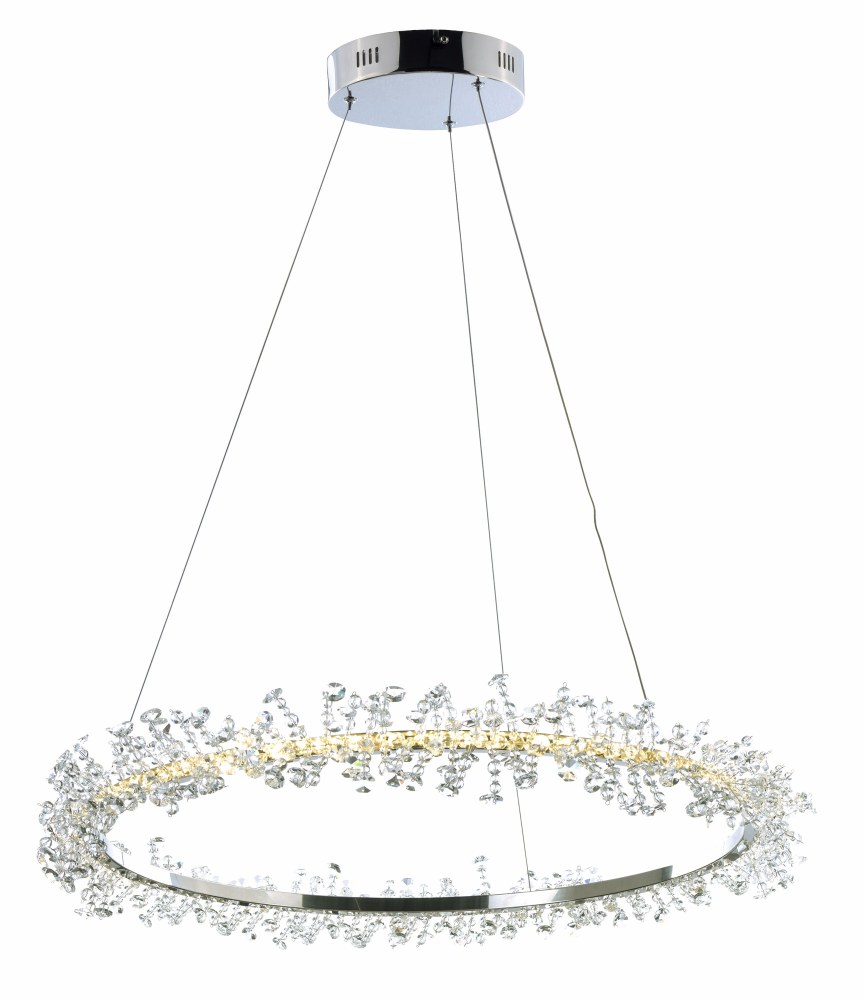 ET2 Lighting-E21211-20PC-Bracelet-22W 1 LED Pendant-27 Inches wide by 3 inches high   Polished Chrome Finish with Clear Crystal