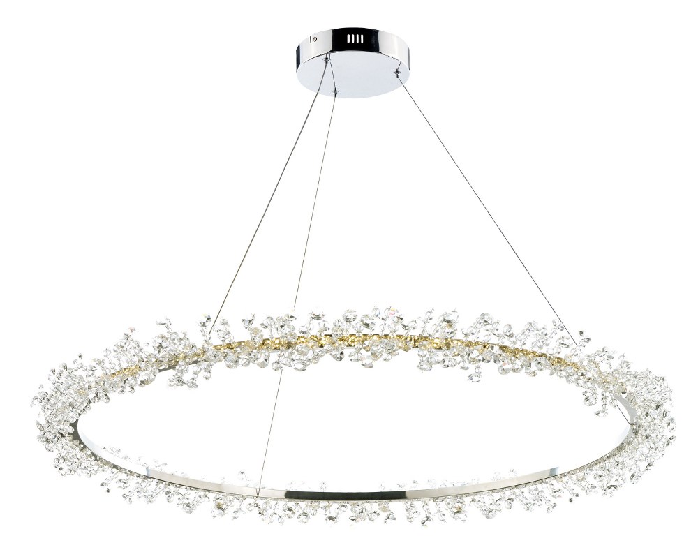 ET2 Lighting-E21212-20PC-Bracelet-30W 1 LED Pendant-34 Inches wide by 3 inches high   Polished Chrome Finish with Clear Crystal