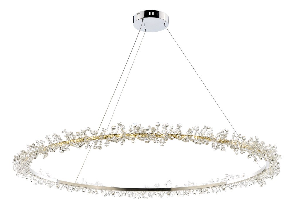 ET2 Lighting-E21213-20PC-Bracelet - 43 Inch 38W 1 LED Pendant   Polished Chrome Finish with Clear Crystal