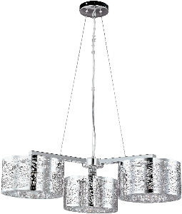 ET2 Lighting-E21303-10PC-Inca - Three Light Pendant   Polished Chrome Finish with Glass