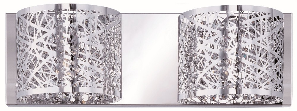 ET2 Lighting-E21315-10PC/BUL-Inca-2 Light Wall Mount in Contemporary style-4.25 Inches wide by 5 inches high Polished Chrome LED Polished Chrome Finish with Clear/White Glass