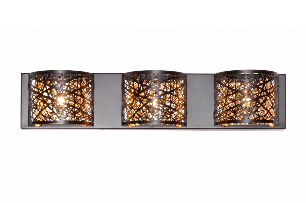 ET2 Lighting-E21316-10BZ/BUL-Inca-8.7W 3 LED Wall Mount in Contemporary style-4.25 Inches wide by 5 inches high Bronze  Polished Chrome Finish with Clear/White Glass