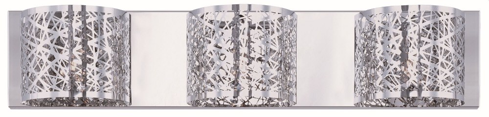 ET2 Lighting-E21316-10PC/BUL-Inca-8.7W 3 LED Wall Mount in Contemporary style-4.25 Inches wide by 5 inches high Polished Chrome  Polished Chrome Finish with Clear/White Glass