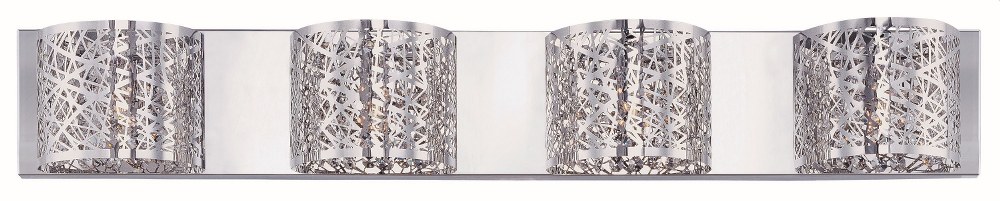 ET2 Lighting-E21317-10PC/BUL-Inca-11.6W 4 LED Wall Mount in Contemporary style-4.25 Inches wide by 5 inches high Polished Chrome  Polished Chrome Finish with Clear/White Glass