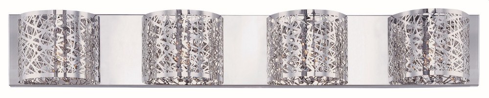 ET2 Lighting-E21317-10PC-Inca-4 Light Wall Mount in Contemporary style-4.25 Inches wide by 5 inches high   Polished Chrome Finish with Clear/White Glass