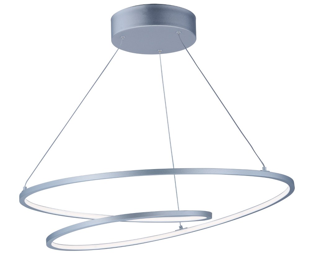 ET2 Lighting-E21325-MS-Cycle-77W 1 LED Pendant-24.5 Inches wide by 2 inches high Matte Silver  Matte Silver Finish