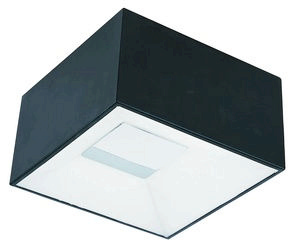 ET2 Lighting-E21360-61BK-Collage-LED Flush Mount in Contemporary style-5.75 Inches wide by 9 inches high   Black Finish with White Glass