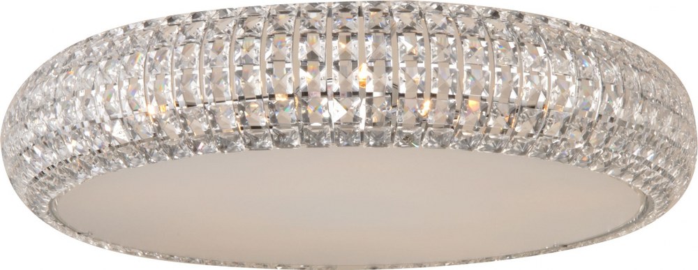 ET2 Lighting-E21800-20PC-Bijou-4 Light Flush Mount in Contemporary style-13 Inches wide by 5.5 inches high   Polished Chrome Finish with Clear Crystal