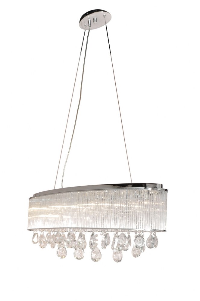 ET2 Lighting-E22298-18PC-Gala-7 Light Pendant in Contemporary style-9.5 Inches wide by 14.5 inches high   Polished Chrome Finish with Clear Glass