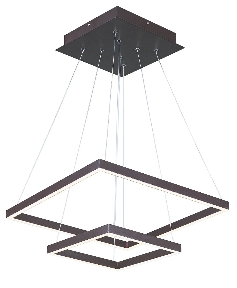 ET2 Lighting-E22405-BZ-Quad-110W 2 LED 2-Tier Pendant in Contemporary style-19.75 Inches wide by 1.25 inches high   Bronze Finish