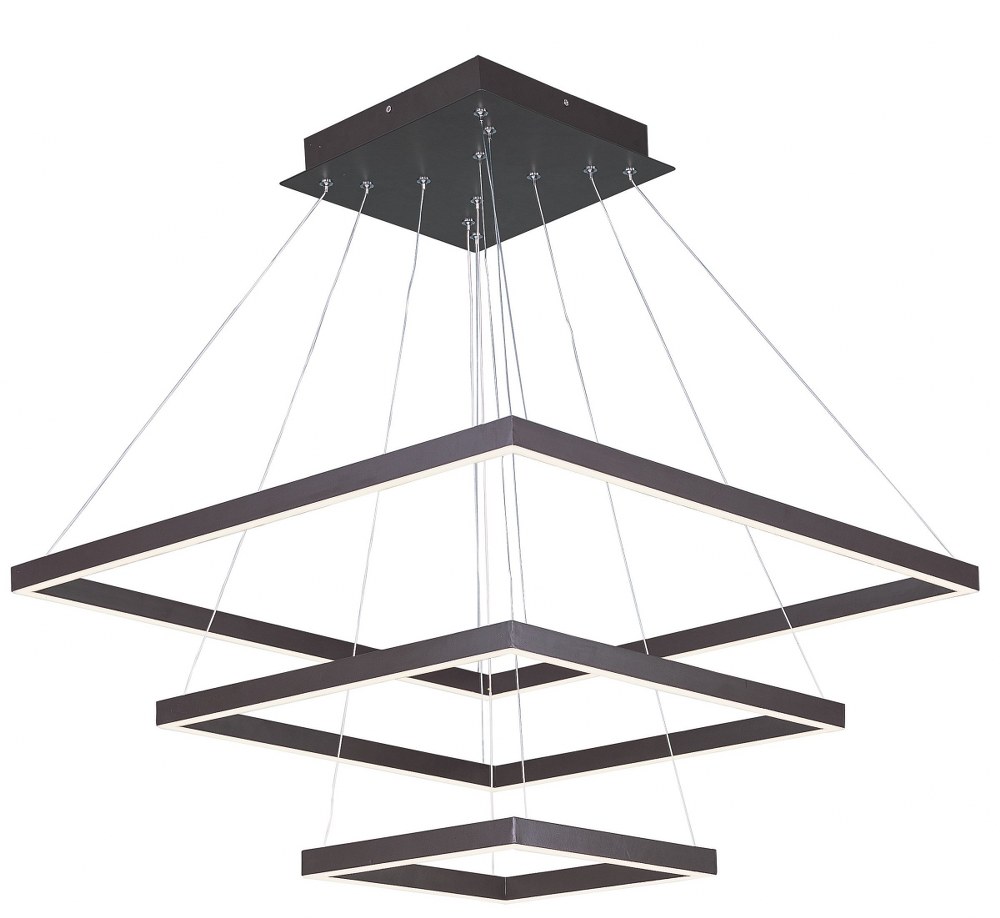 ET2 Lighting-E22407-BZ-Quad-300W 3 LED 3-Tier Pendant in Contemporary style-27.75 Inches wide by 1.25 inches high   Bronze Finish