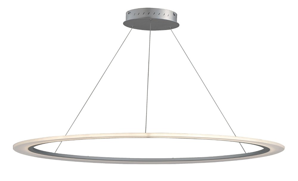 ET2 Lighting-E22657-11MS-Saturn II - 51.25 Inch 50W 1 LED Pendant   Matte Silver Finish with Frosted Acrylic Glass