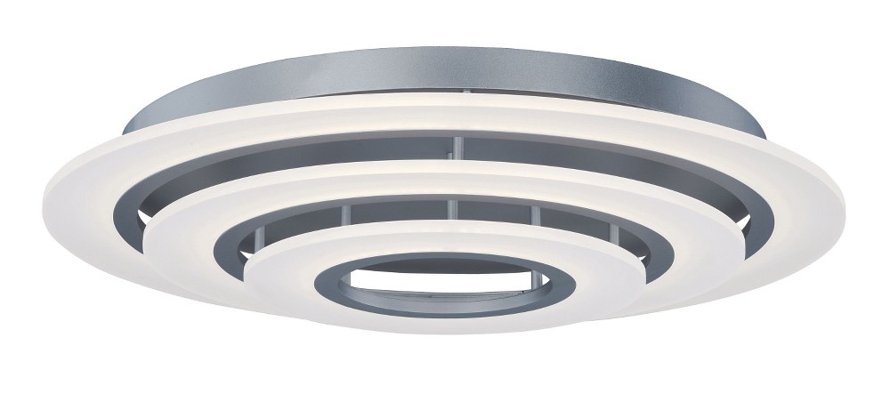 ET2 Lighting-E22667-11MS-Saturn II - 31.5 Inch 204W 3 LED Flush Mount   Matte Silver Finish with Frosted Acrylic Glass