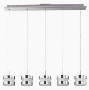 ET2 Lighting-E22685-01PC-Disco-24W 5 LED Linear Round Pendant in Contemporary style-4 Inches wide by 4 inches high   Polished Chrome Finish with White Glass