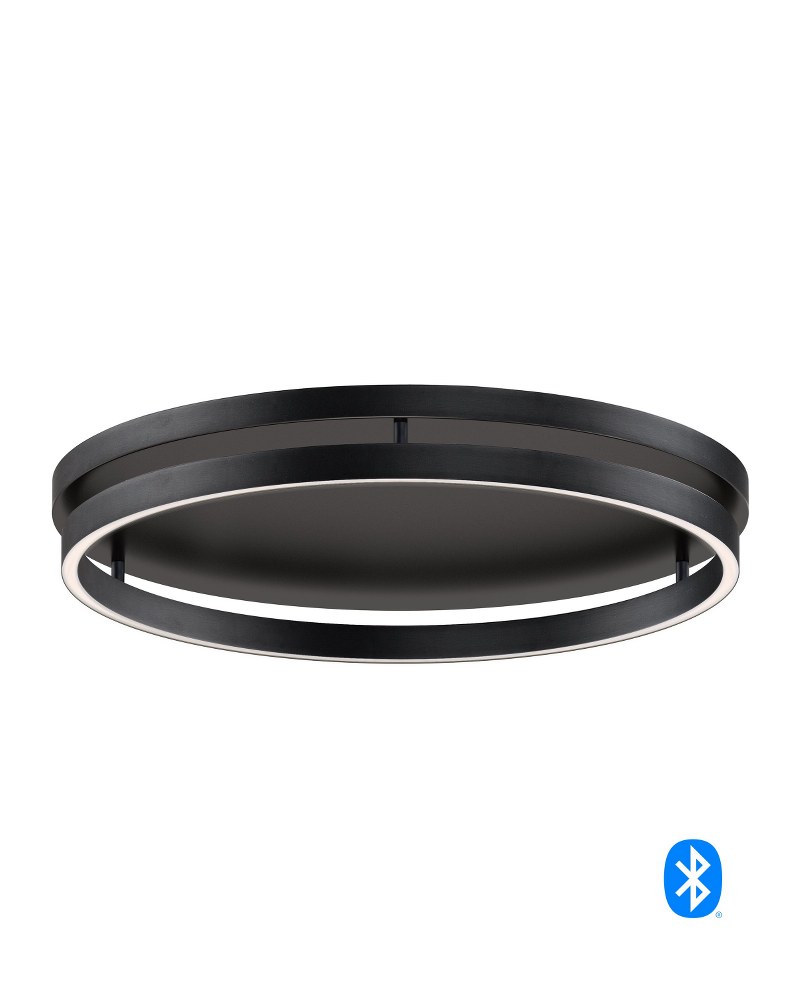 ET2 Lighting-E22720-BK-Groove-1 LED Flush Mount-24.5 Inches wide by 3.25 inches high   Black Finish