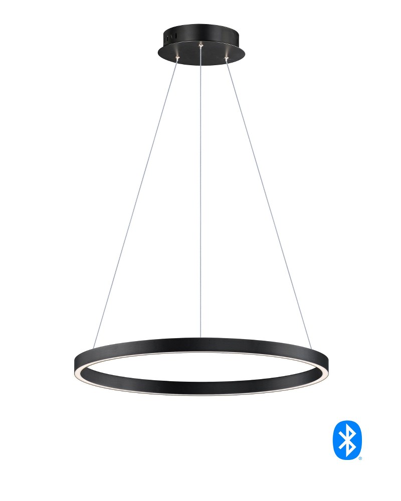 ET2 Lighting-E22724-BK-Groove-1 LED Pendant-23.5 Inches wide by 1.25 inches high   Black Finish