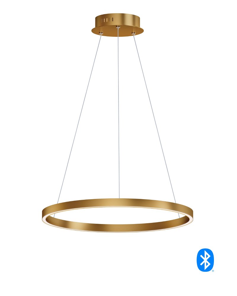 ET2 Lighting-E22724-GLD-Groove-1 LED Pendant-23.5 Inches wide by 1.25 inches high   Gold Finish